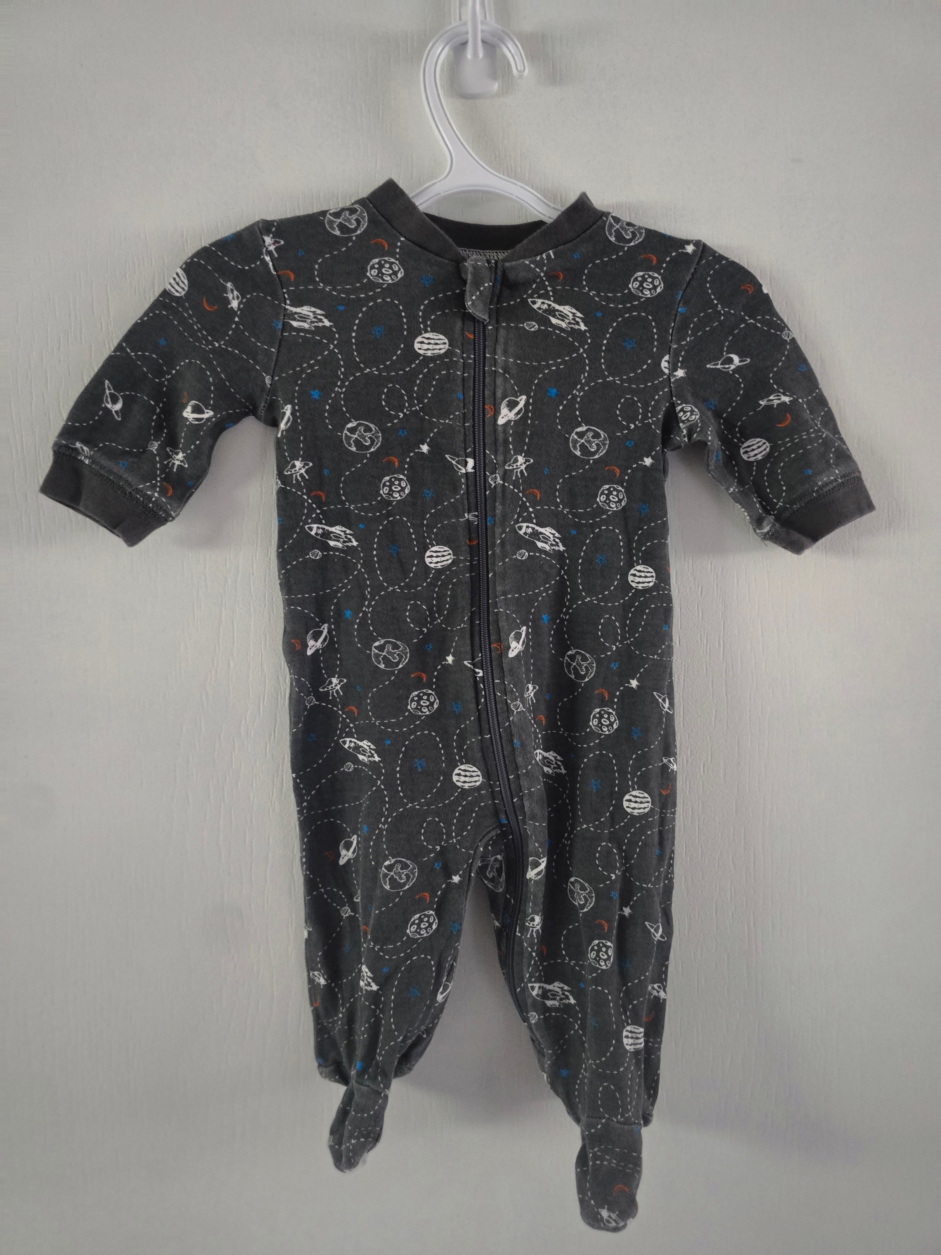 George Space Print Footed Sleeper | 0-3M