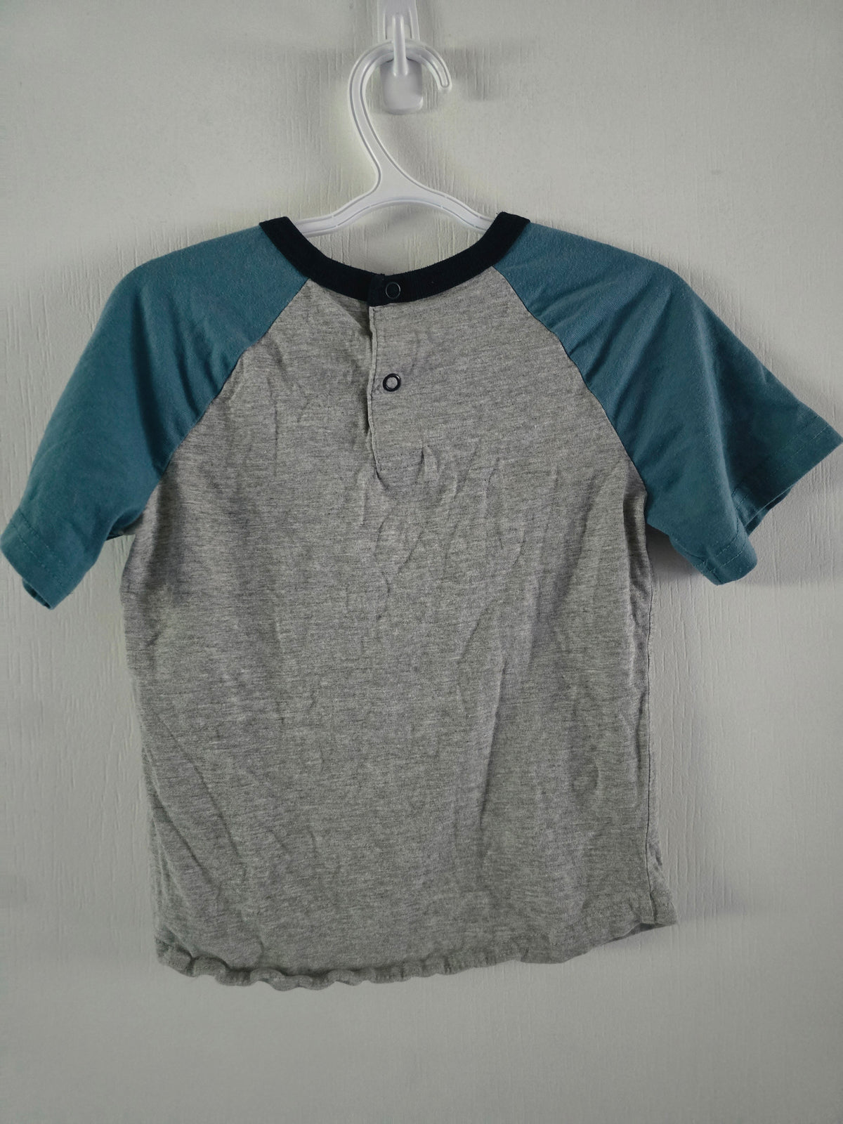 George Grey & Teal Raglan Henley Shirt | 5T