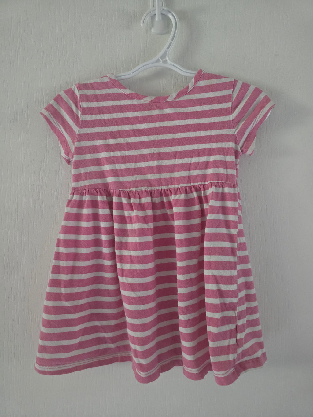 Old Navy Girls Pink & White Striped Dress | 2t