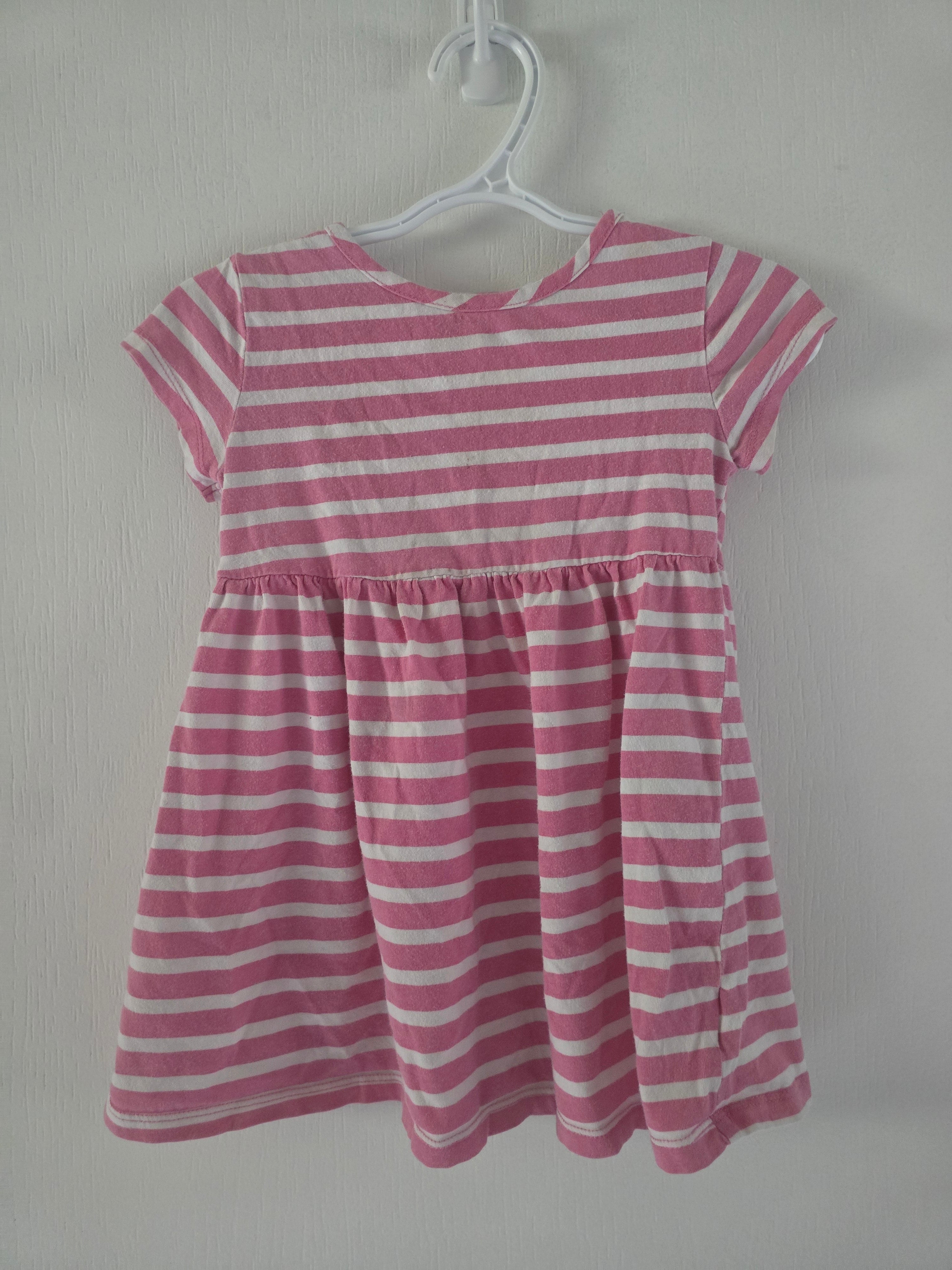 Old Navy Girls Pink & White Striped Dress | 2t
