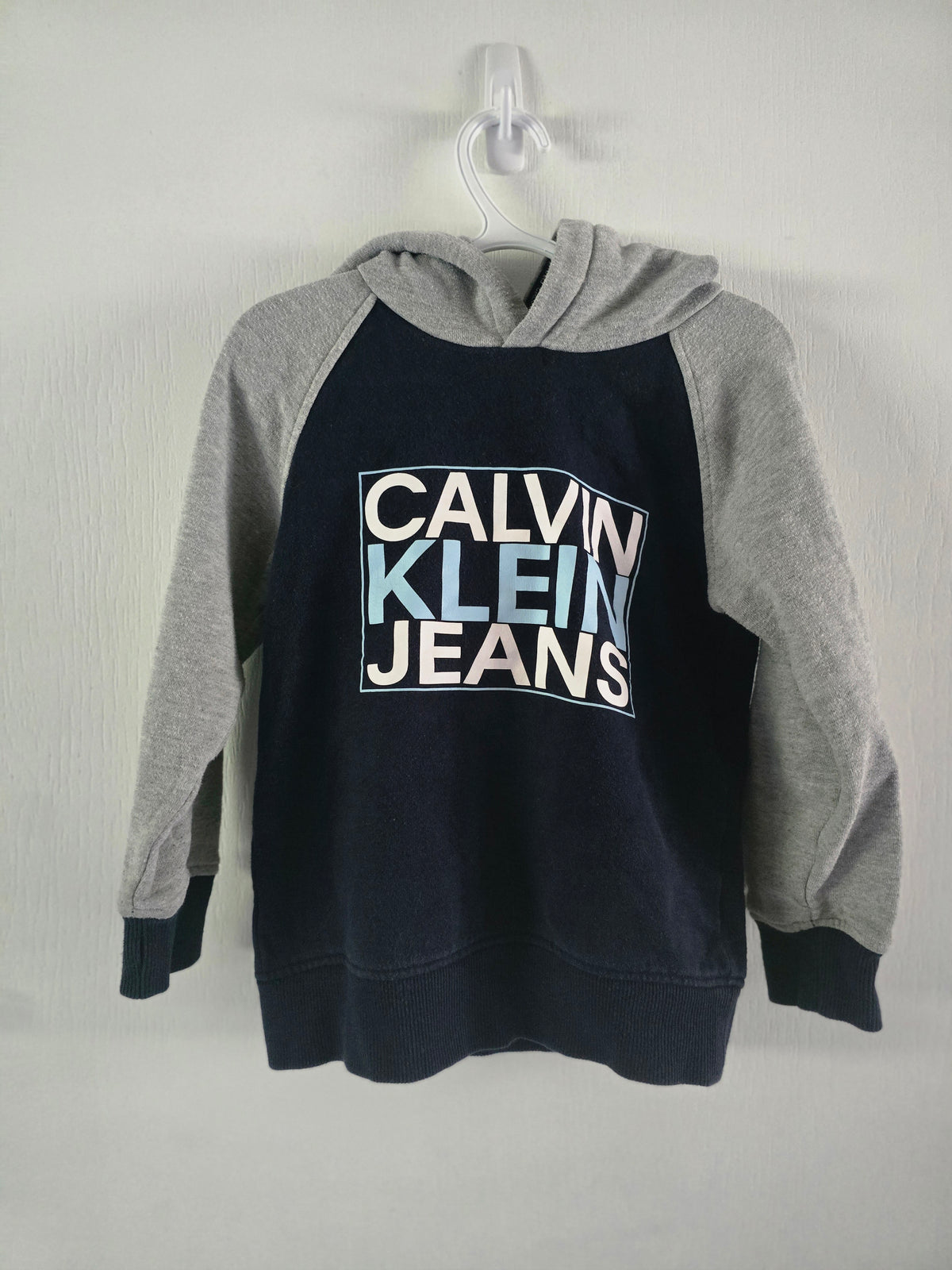 Calvin Klein Jeans Navy & Grey Logo Hoodie | 5