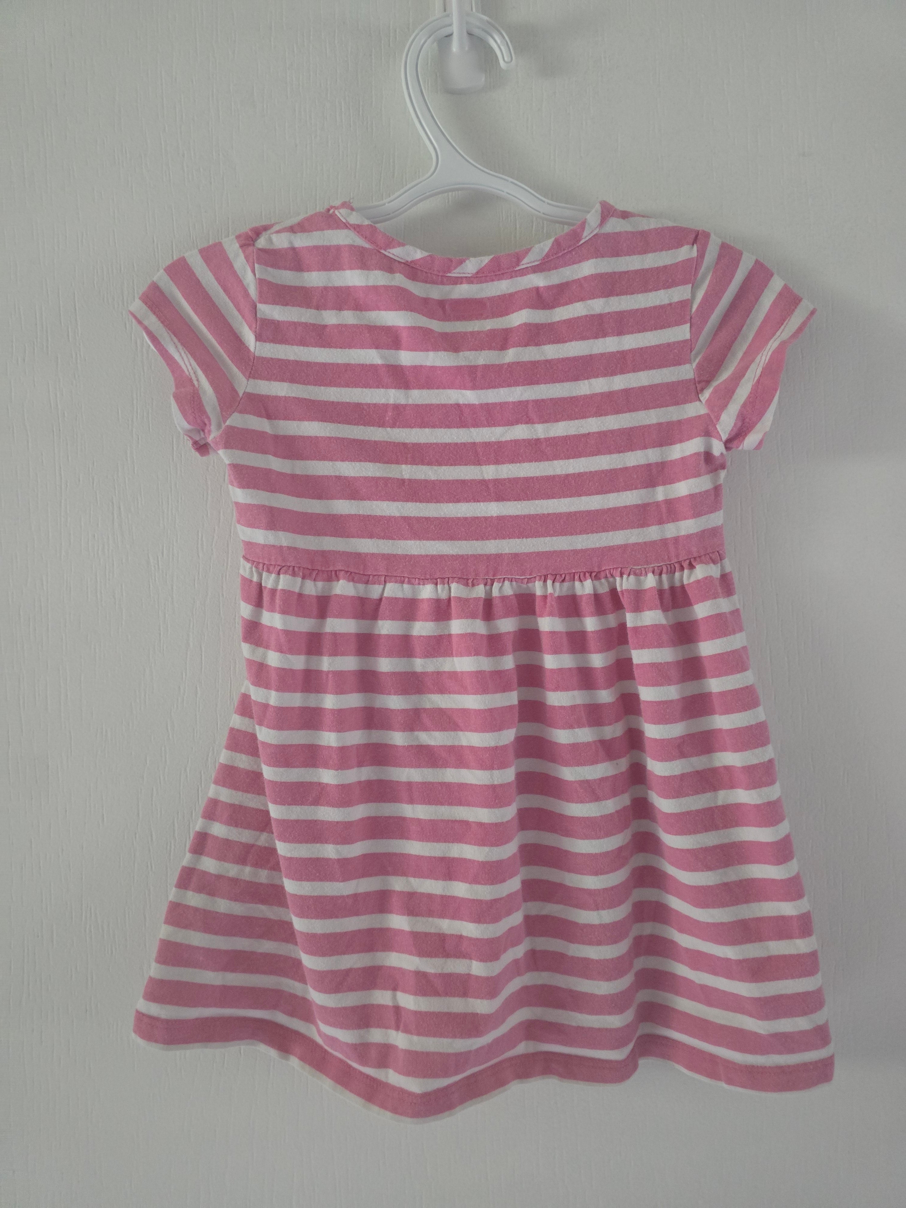 Old Navy Girls Pink & White Striped Dress | 2t