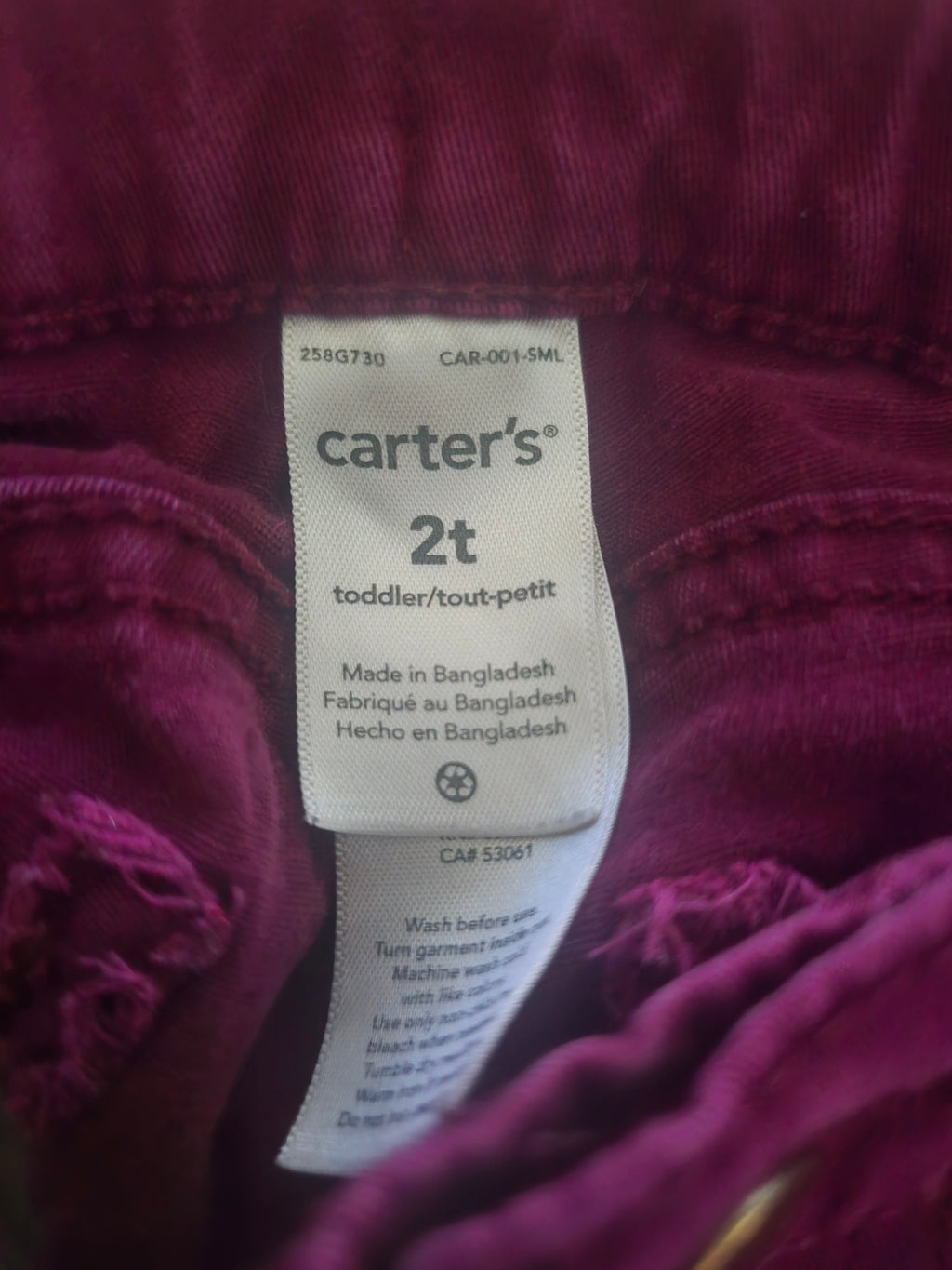Carter’s Burgundy Jeans | 2T