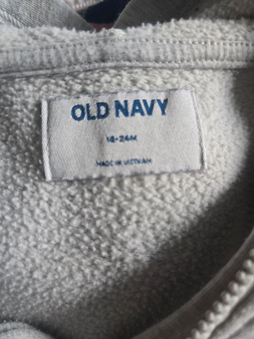 Old Navy Grey Fleece Zip-Up Hoodie | 18-24 month