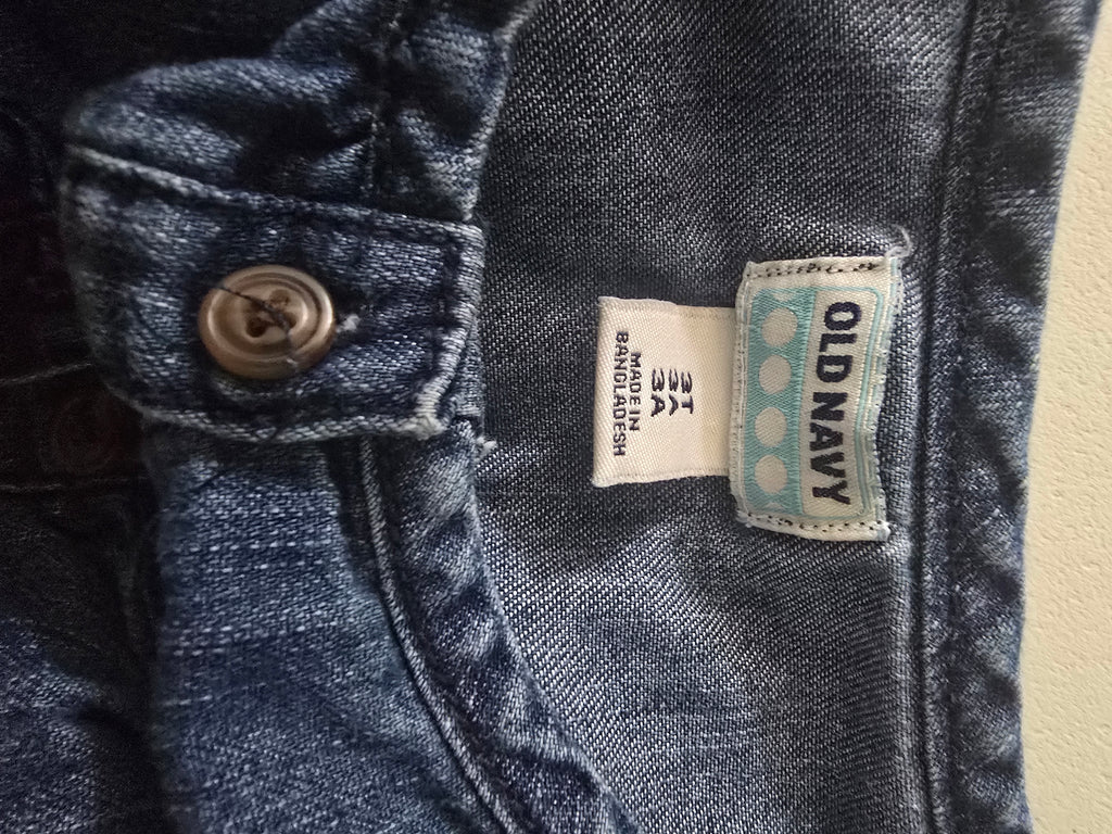 Old Navy Denim-Look Long Sleeve Dress | 3t