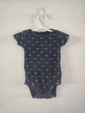 Carter's Navy Mustache Print Short Sleeve Bodysuit | 9M
