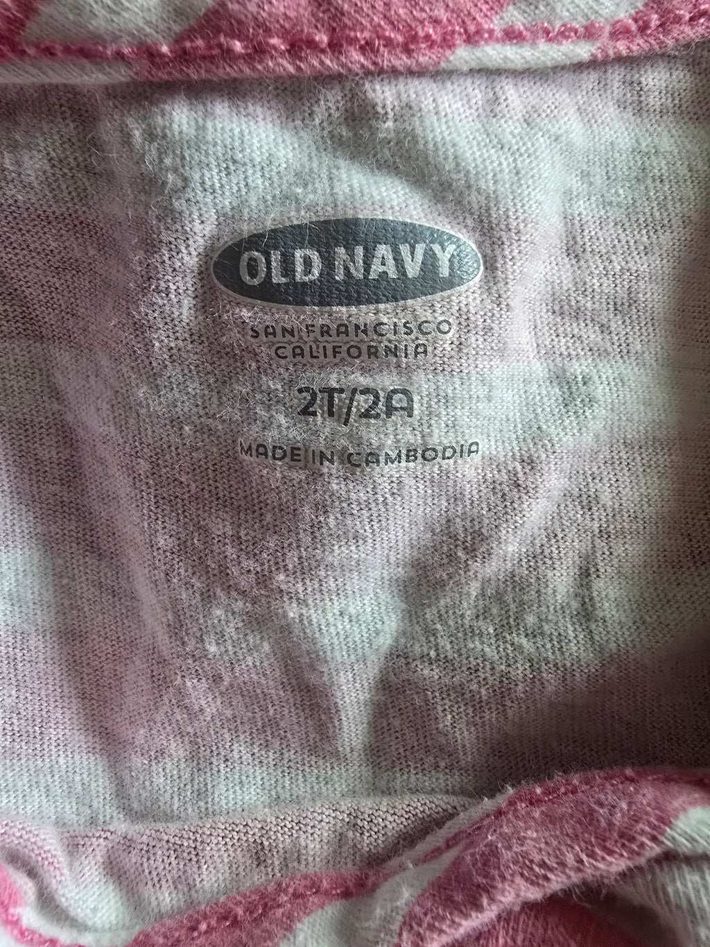 Old Navy Girls Pink & White Striped Dress | 2t