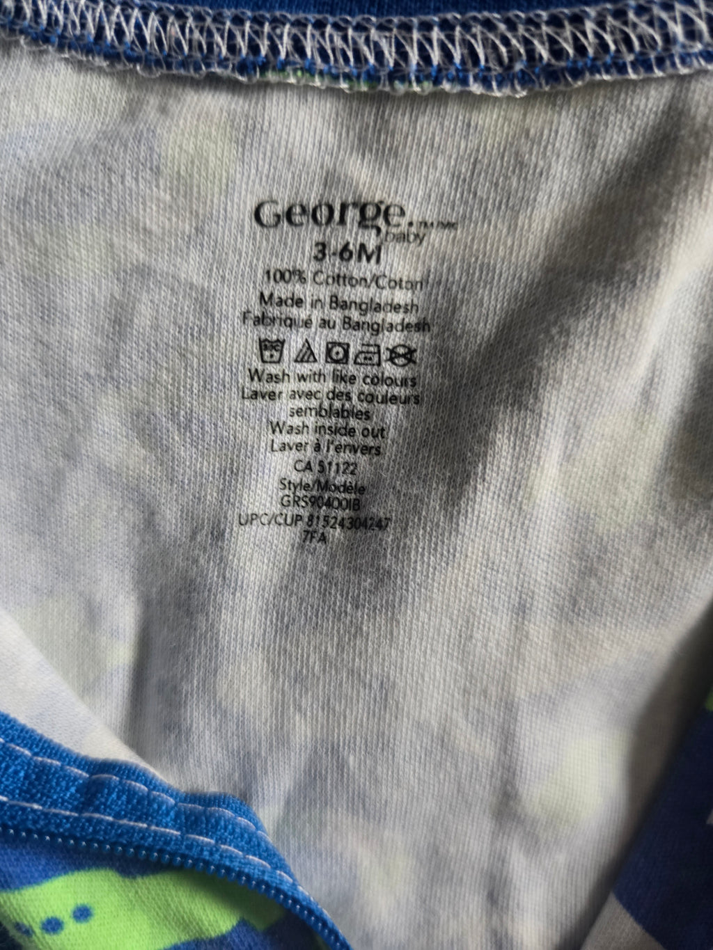 George Ocean Adventure Footed Sleeper - Blue Print | 3-6M